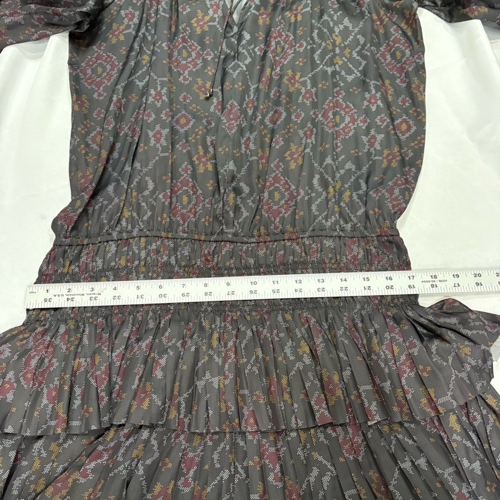 Ulla Johnson Piera Dress in Batik Geometric Printed Long Sleeve Peasant Dress - Picture 7 of 10